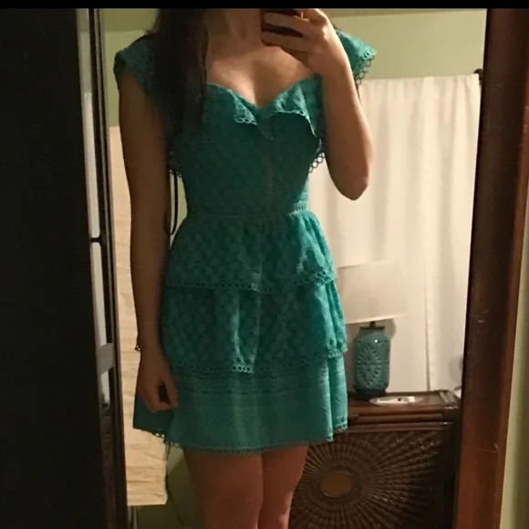 slim fit dress slacks Somebody's Sweetheart Mini Dress - Aqua Blue, Large | Hazel and Olive main image 0